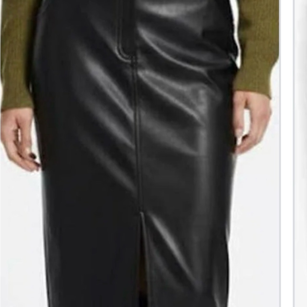 Bailey 44 black Faux Leather Pencil Skirt